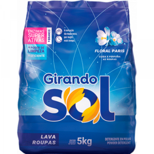 Detergente Pó Perfumado Saco  5kg Girando Sol Azul