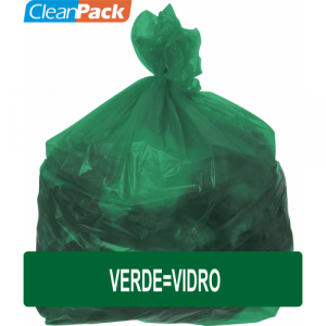 Saco de Lixo Rec Verde=Vidro Ref 050-05 60CM X 70CM C/100 Cleanpack