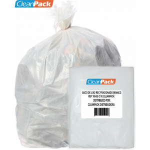 Saco de Lixo Rec Fracionado Branco Ref 100-05 C/10 Cleanpack