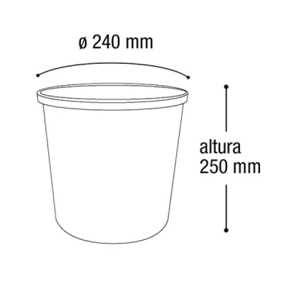 Lixeira Plástica sem Tampa 10 Litros Redonda Label Inox Arqplast 25266PM