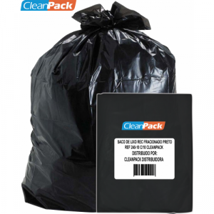 Saco de Lixo Rec Fracionado Preto Ref 240-10 C/10 Cleanpack