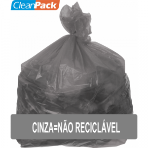 Saco de Lixo Rec Cinza=Não Reciclável Ref 100-08 75cm x 90cm C/100 Cleanpack