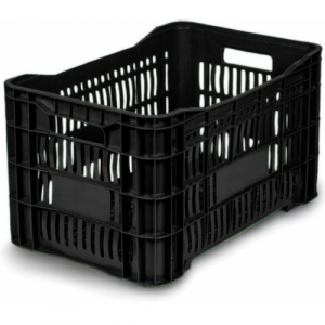 Contentor Caixa Plástica 46 Litros MS60L 31,5x36x55,6cm Preto Mercoplasa