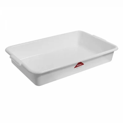 Bandeja Plástica para Alimentos Branca  8 Litros (46x29,5x8,5cm) Tritec 666