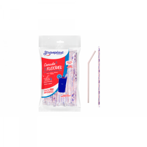 Canudo Flexível Sachet C/100 6mm x 21cm (Vermelho) CS-304 (Strawplast)