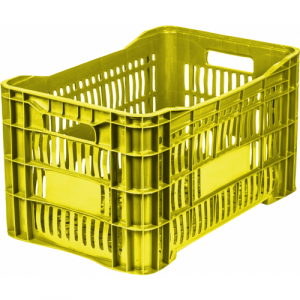 Contentor Caixa Plástica 46 Litros MS60L 31,5x36x55,6cm Amarelo Mercoplasa