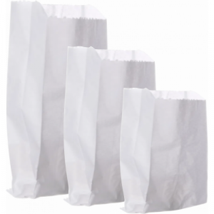 Saco de Papel Branco Cristal 0,500kg C/500 33x19/22cm Dumar