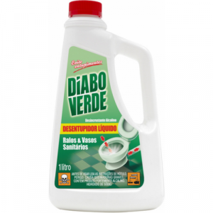 Limpador Desincrustante Frasco 1 Litro Diabo-Verde Desentupidor Líquido