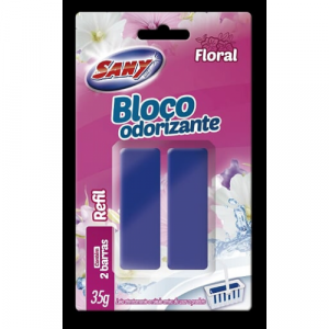 Bloco Sanitário Refil Blister C/2 Unidades de 35gr Cada Sany-Mix Floral