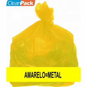 Saco de Lixo Rec Amarelo=Metal Ref 050-05 60cm x 70cm C/100 Cleanpack