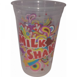 Copo Plástico Impresso PP 300ml Tira C/50 Milk-Shake Transparente Copobras