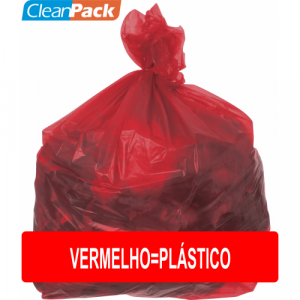 Saco de Lixo Rec Vermelho=Plástico Ref 100-08 75cm x 90cm C/100 Cleanpack