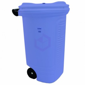 Lixeira Plástica Coletora 120 Litros C/2 Rodas Ecobox Belosch Azul