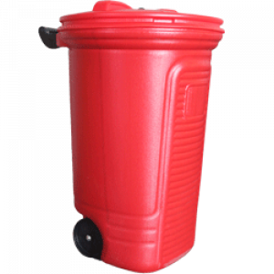 Lixeira Plástica Coletora 120 Litros C/2 Rodas Ecobox Belosch Vermelho