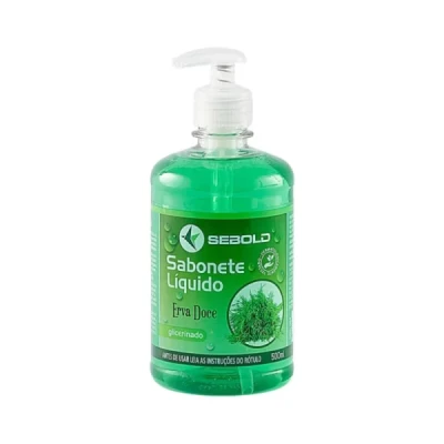 Sabonete Líquido Frasco 500ml com Válvula Pump Sebold Erva Doce 0084