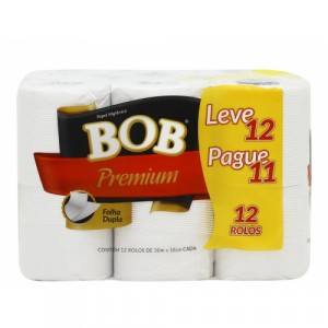 Papel Higiênico Rolinho Folha Dupla 12x30m Bob Neutro CVG