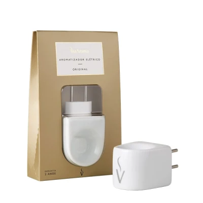 Aromatizante Ambiental Difusor Elétrico Tomada 127-220V Porcelana Via Aroma