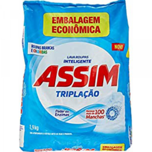 Detergente Pó Perfumado Sachet 1,8kg Assim Tripla-Ação com Enzimas