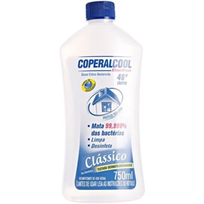 Álcool Líquido 46,0 INPM Frasco 750ml Bacfree Clássico Coperalcool