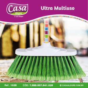 Vassoura Nylon com Cabo Cepo Plástico com Capa Casa Alegre Ultra Multiuso