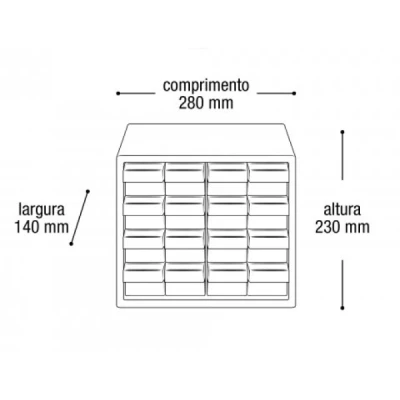 Organizador Plástico  C/16 Gavetas (55 x 28 x 46cm) Arqplast 7000 25383PM