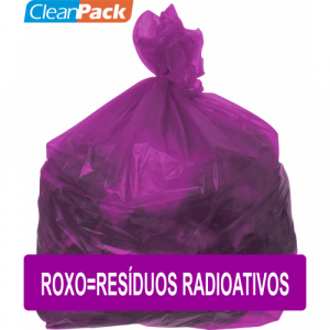 Saco de Lixo Rec Roxo=Resíduos Radioativos Ref 150-07 85cm x 100cm C/50 Cleanpack