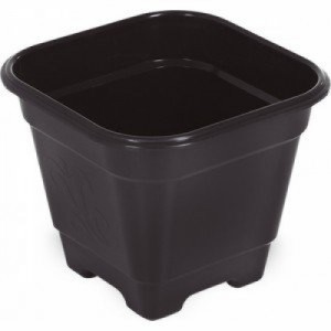 Vaso Plástico Quadrado Preto Tamanho Grande Arqplast