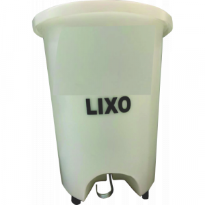 Lixeira Plástica Rotomoldada com Pedal+Pés  60 Litros Branco Belosch B2PP-0060