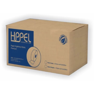 Papel Higiênico Rolão Folha-Dupla (100% Celulose) Extra-Luxo Caixa 8x200m HPPEL-I11