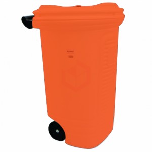 Lixeira Plástica Coletora 120 Litros C/2 Rodas Ecobox Belosch Laranja