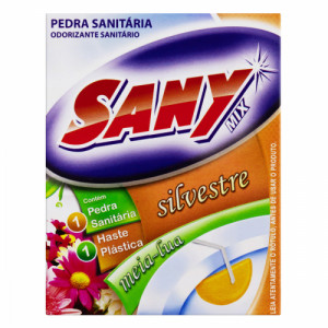 Pedra Sanitária 20gr com Suporte Plástico Meia Lua Sany-Mix Silvestre