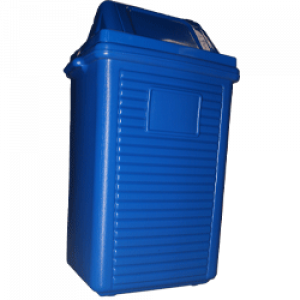 Lixeira Plástica Basculante 120 Litros Ecobox com Tampa Seletiva Azul Belosch