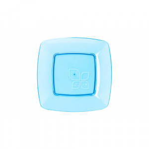 Prato Acrílico-PS 21cm PRNA-021 Pacote C/10 Redondo Azul Neon Strawplast