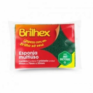 Esponja Multiuso Dupla-Face 099x71x20mm C/ 1 Unidade Brilhex Alklin Brk-7869