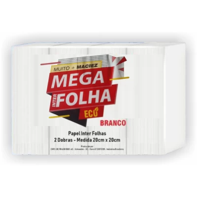 Toalha Papel Interfolhado (100% Celulose) 20X20cm 20gr Fardo  C/1000 Eco-line HPPEL-S40