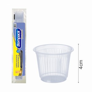 Copo Plástico   50ml PP Transparente Tira C/100 Bompack Premium BPT50TR