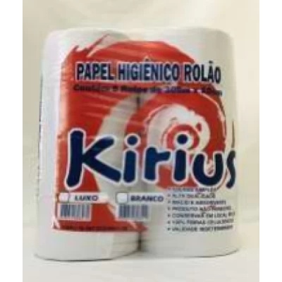 Papel Higiênico Rolão Folha Simples Branco Fardo 8x300m Kirius