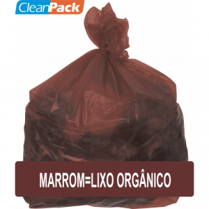 Saco de Lixo Rec Marrom=Resíduos Orgânicos Ref 050-05 60cm x 70cm C/100 Cleanpack