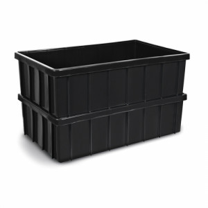 Contentor Caixa Plástica 106 Litros MS106 25x54x88,5cm Preto Mercoplasa