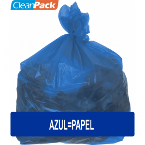 Saco de Lixo Rec Azul=Papel Ref 050-05 60cm x 70cm C/100 Cleanpack