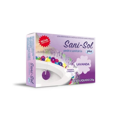 Pedra Sanitária 20gr com Suporte Sani-Sol Lavanda Adesul 328