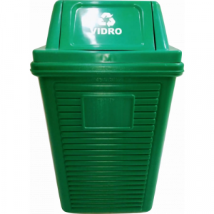 Lixeira Plástica Basculante 120 Litros Ecobox com Tampa Seletiva Verde Belosch