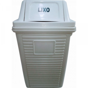 Lixeira Plástica Basculante 60 Litros Ecobox Seletiva Branco Belosch