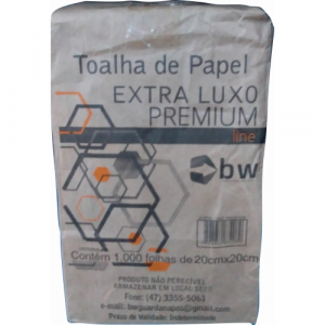 Toalha Papel Interfolhado Branco Luxo 20x20,5cm C/1000 Premium BW