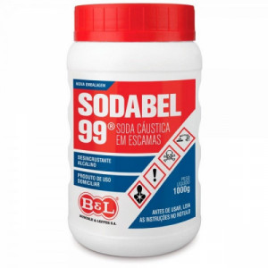 Limpador Desincrustante Frasco 1kg Soda Caustica Escamas Sodabel 99%