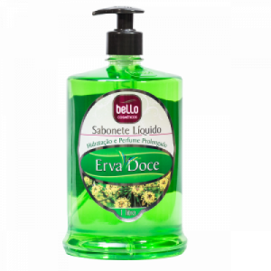 Sabonete LÍquido Perfumado Frasco 1000ml com Pump Bello Erva-Doce (Verde)