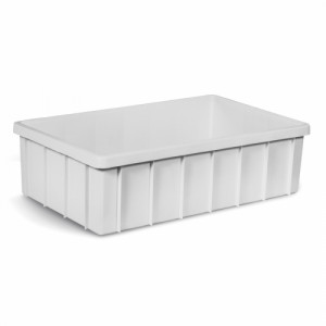 Contentor Caixa Plástica 106 Litros MS106 25x54x88,5cm Branco Mercoplasa