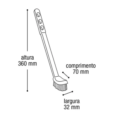 Escova Sanitária Nylon VM sem Suporte Arqplast ESV.UNPM