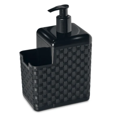 Dispenser de Pia para Detergente e Esponja com Válvula Pump  RATTAN Preto Arqplast 25775PM