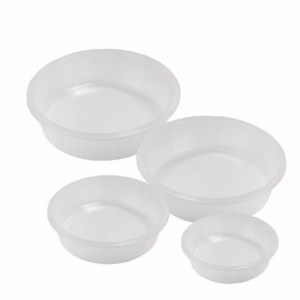 Bacia Plástica Kit com 4 Bacias Caneladas Transparente Arqplast